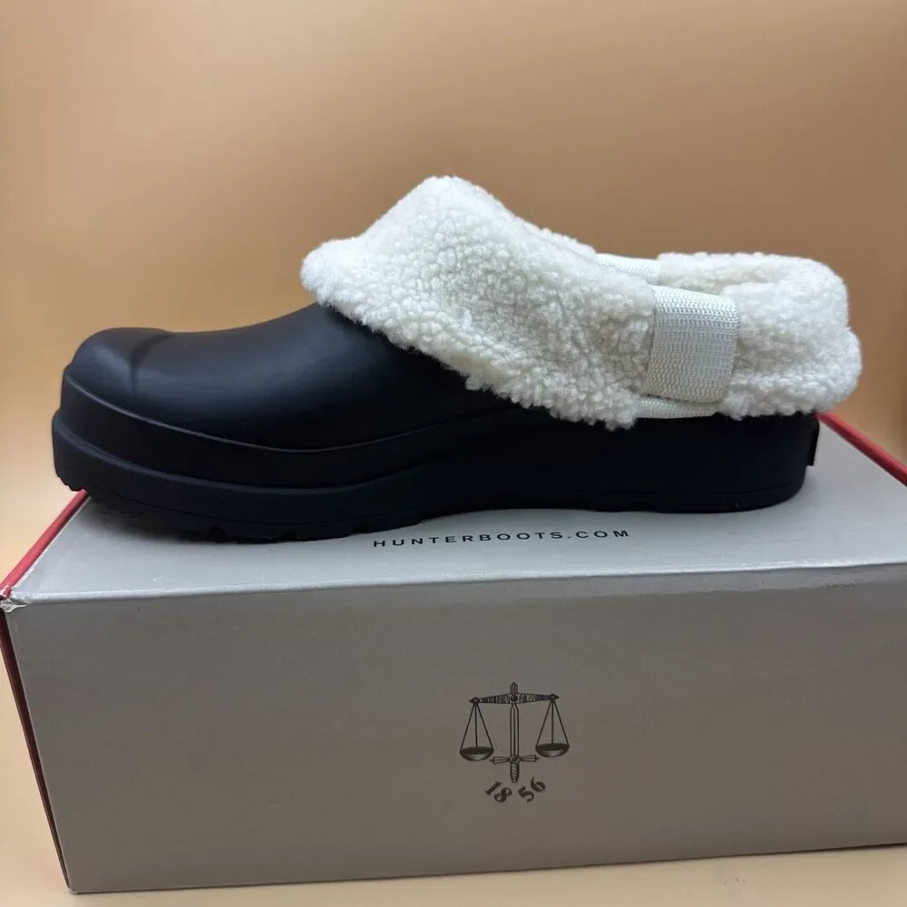 Hunter “Play Sherpa Insulated Clog” Women’s (Black) Slip On Rubber Shoe Size 7